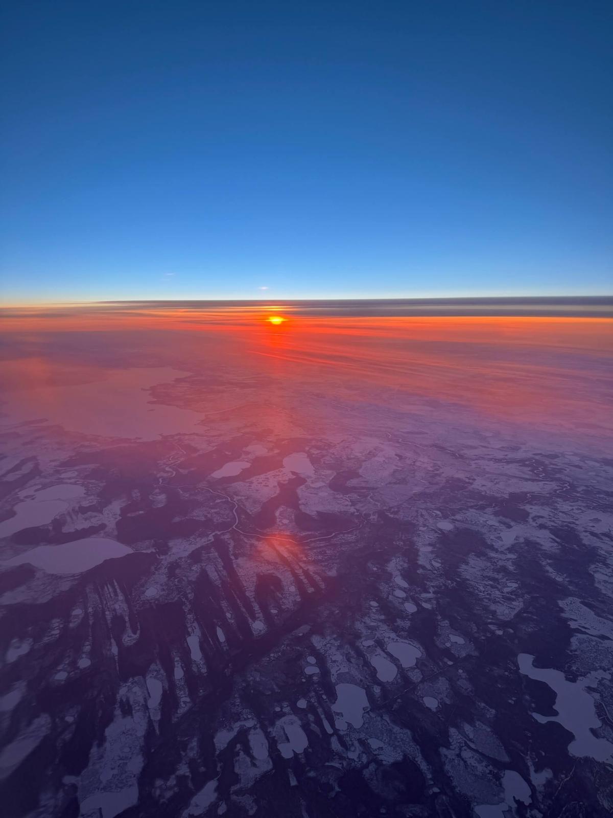 Sunset over Yellowknife, Northwest Territories